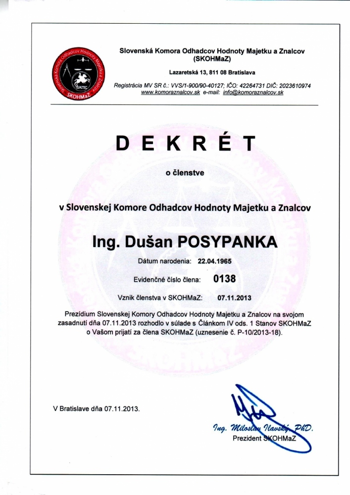 Osvedčenia a certifikáty - všetky