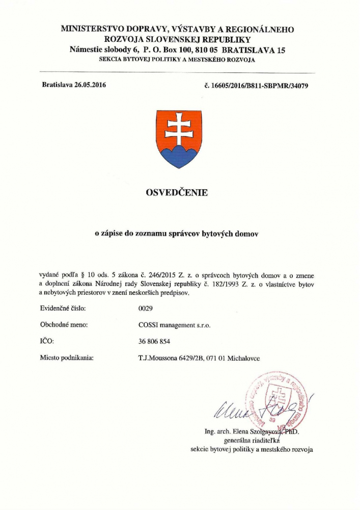 Osvedčenia a certifikáty - všetky