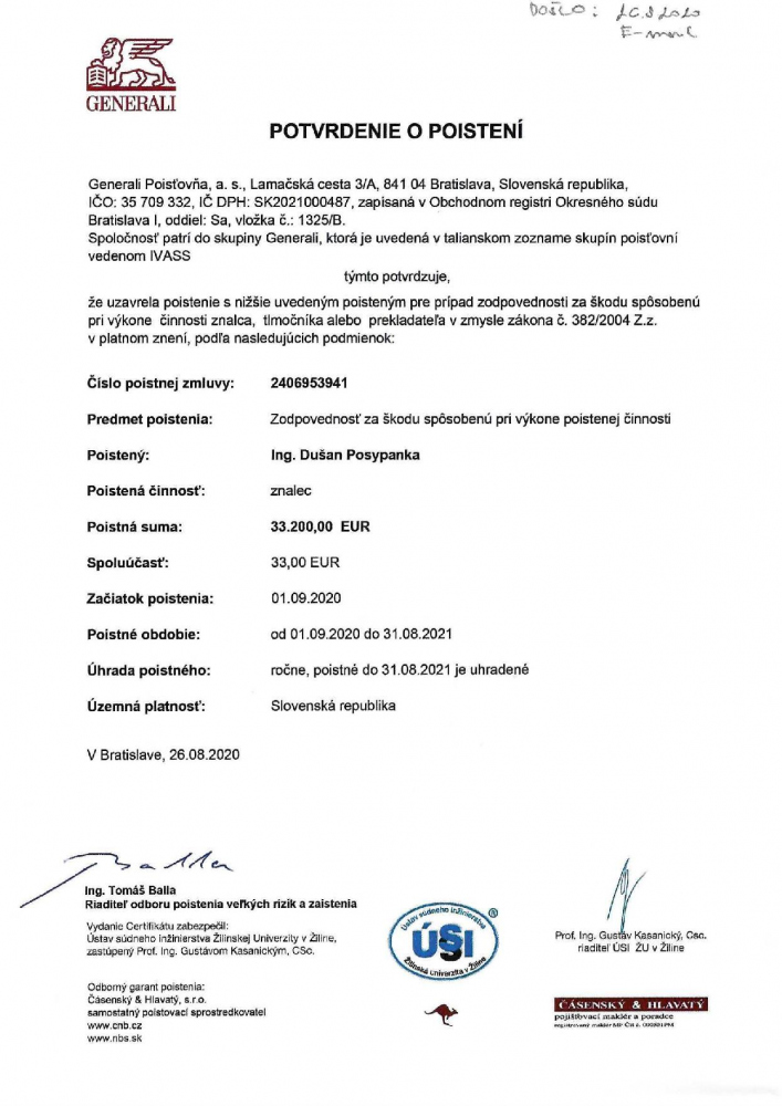 Osvedčenia a certifikáty - všetky